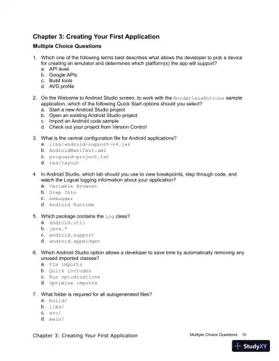 Test Bank for Introduction to Android Application Development Android Essentials, 5th Edition - Page 11 preview image