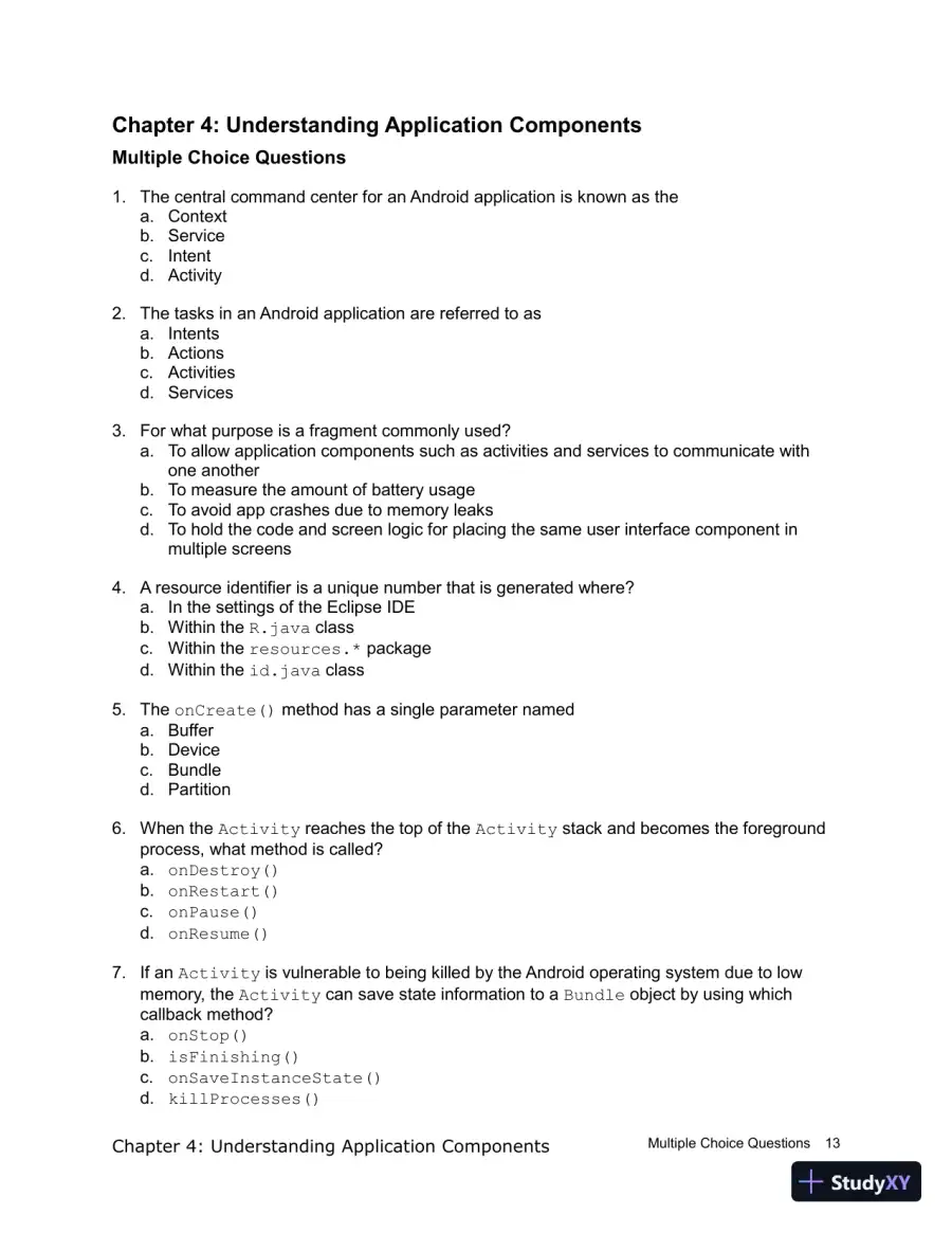 Test Bank for Introduction to Android Application Development Android Essentials, 5th Edition, page 14