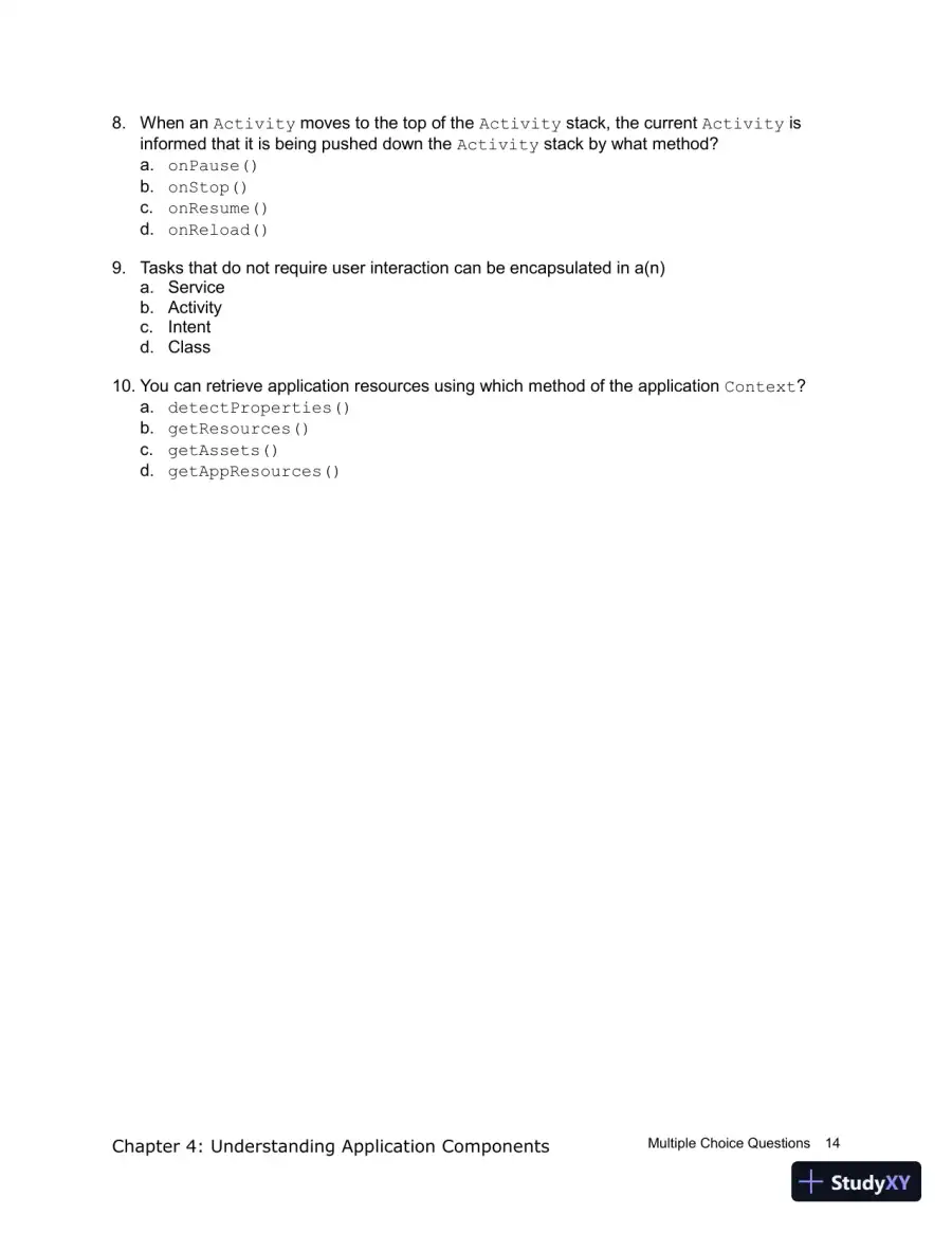 Test Bank for Introduction to Android Application Development Android Essentials, 5th Edition, page 15