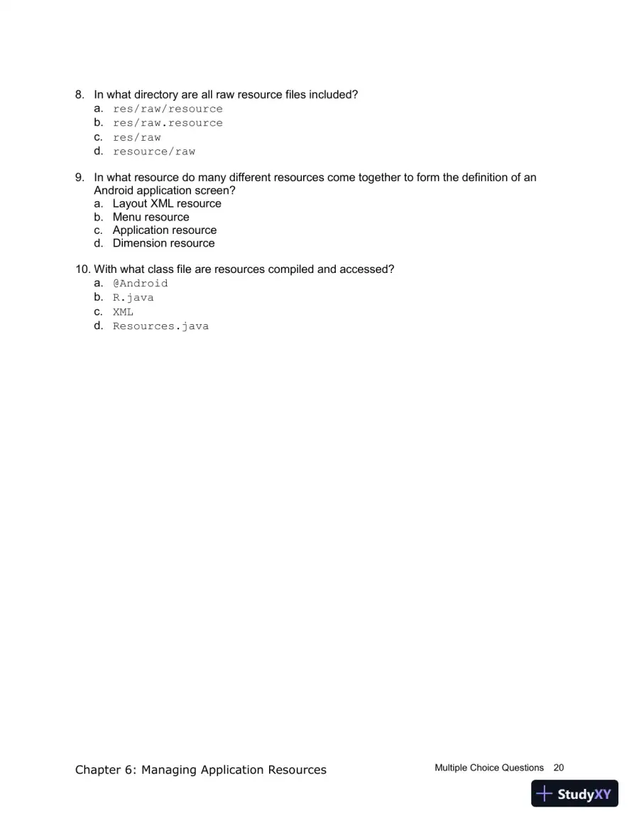Test Bank for Introduction to Android Application Development Android Essentials, 5th Edition, page 21