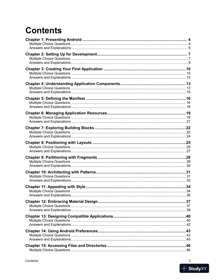 Test Bank for Introduction to Android Application Development Android Essentials, 5th Edition, page 3