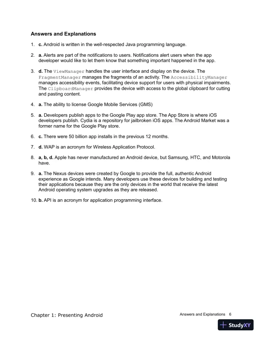 Test Bank for Introduction to Android Application Development Android Essentials, 5th Edition, page 7