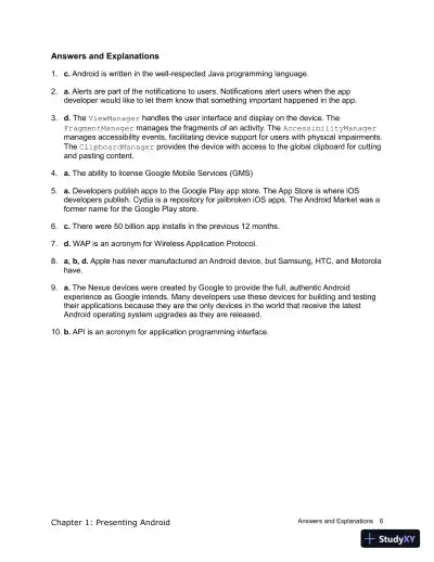 Test Bank for Introduction to Android Application Development Android Essentials, 5th Edition - Page 7 preview image