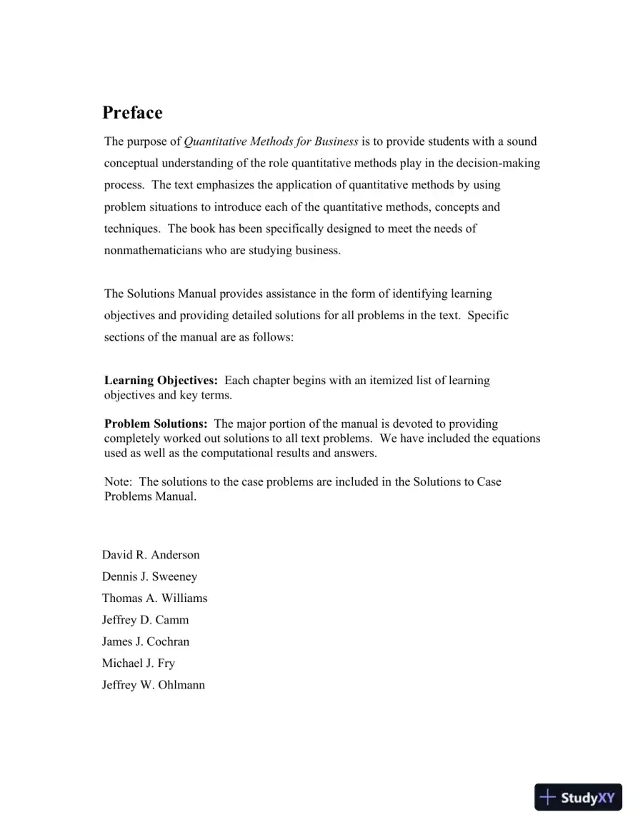 Quantitative Methods For Business, 12th Edition Solution Manual, page 4