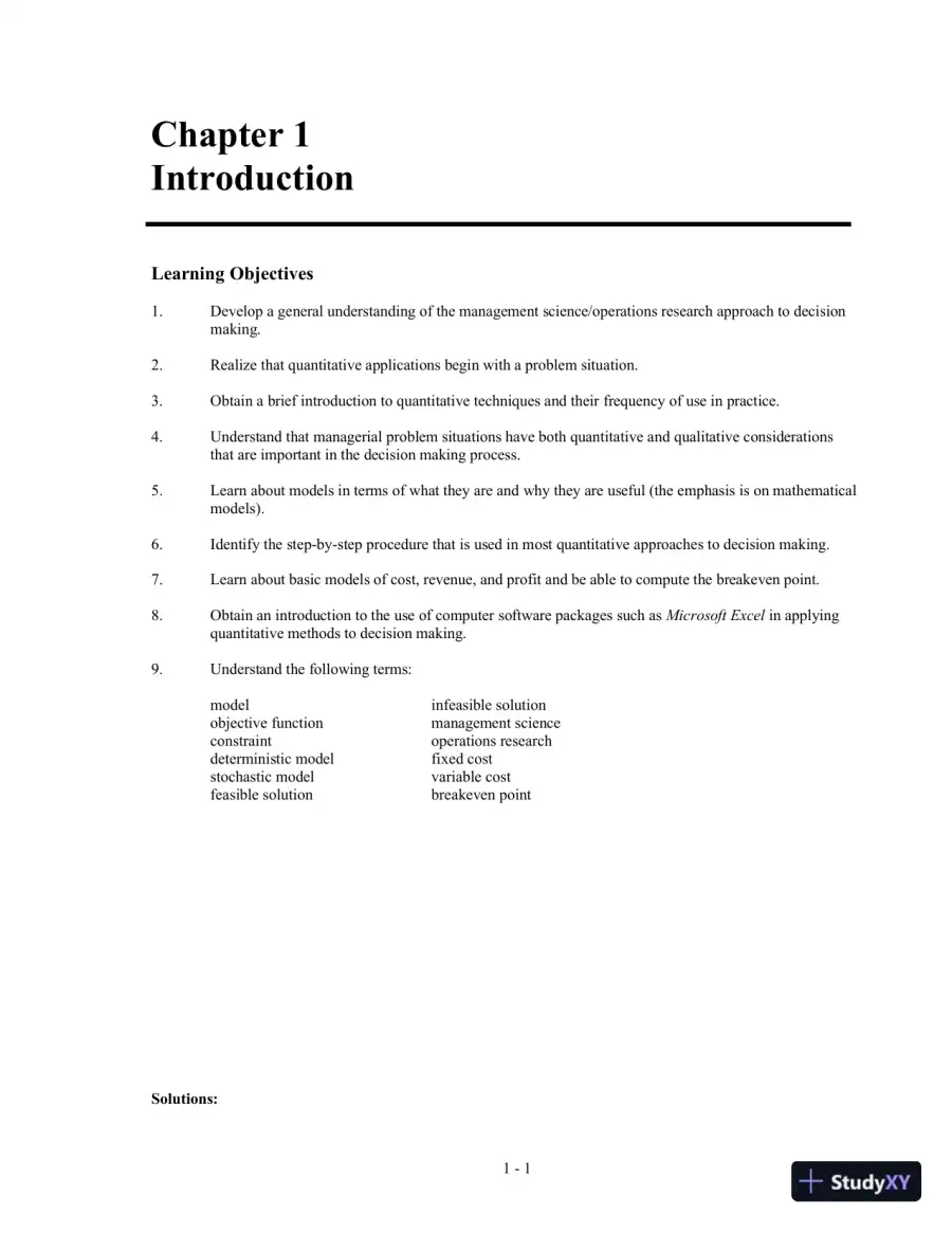 Quantitative Methods For Business, 12th Edition Solution Manual, page 5