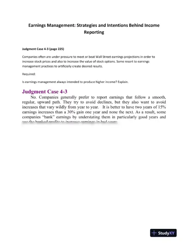Earnings Management: Strategies and Intentions Behind Income Reporting - Page 1 preview image
