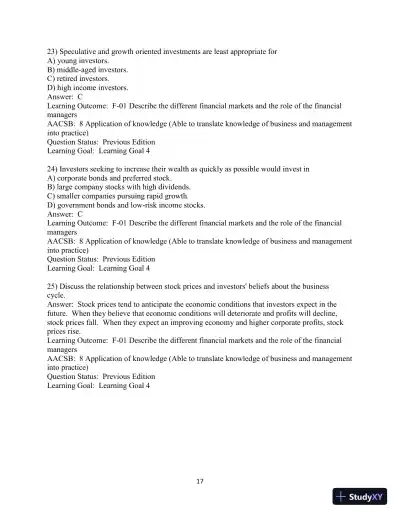 Fundamentals of Investing 13th Edition Test Bank - Page 18 preview image