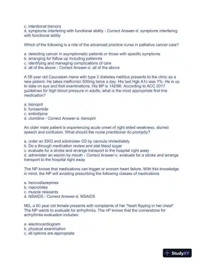 NR601 Nursing Final Exam With Answers (103 Solved Questions) - Page 4 preview image