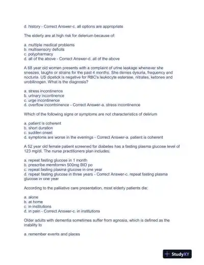 NR601 Nursing Final Exam With Answers (103 Solved Questions) - Page 5 preview image