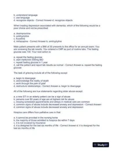 NR601 Nursing Final Exam With Answers (103 Solved Questions) - Page 6 preview image