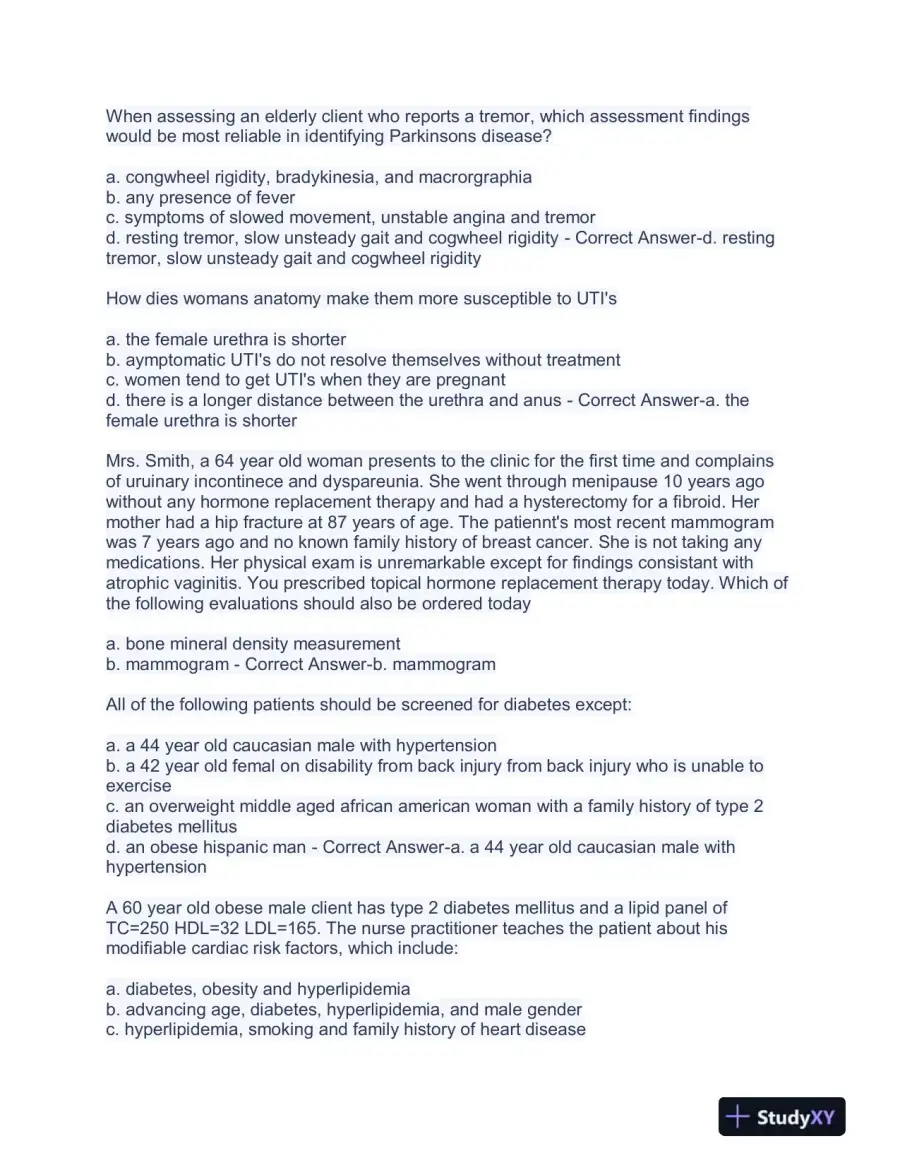 NR601 Nursing Final Exam With Answers (103 Solved Questions), page 7