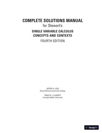 Solution Manual for Single Variable Calculus: Concepts and Contexts, 4th Edition - Page 1 preview image