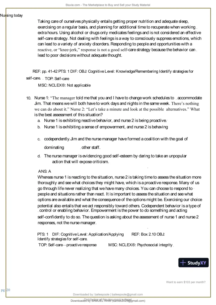 Test Bank for Nursing Today: Transition and Trends, 10th Edition (Chapters 1-26), page 21