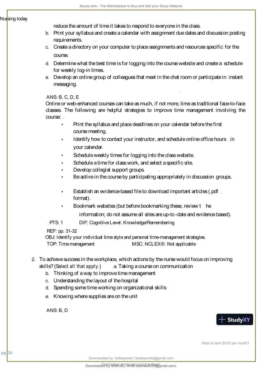 Test Bank for Nursing Today: Transition and Trends, 10th Edition (Chapters 1-26), page 27