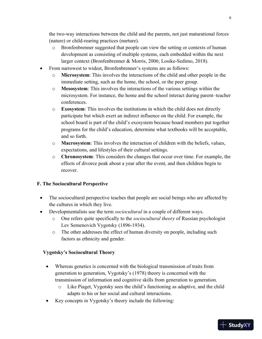 Lecture Notes for HDEV: Human Lifespan Development, 6th Edition, page 10