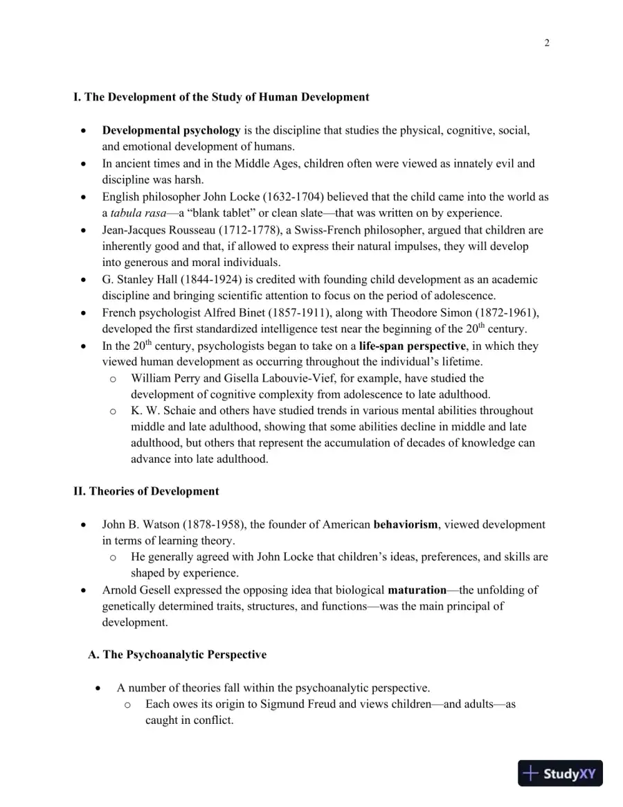 Lecture Notes for HDEV: Human Lifespan Development, 6th Edition, page 3