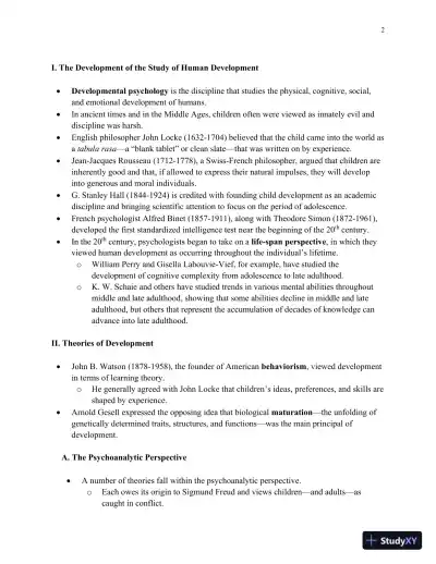 Lecture Notes for HDEV: Human Lifespan Development, 6th Edition - Page 3 preview image