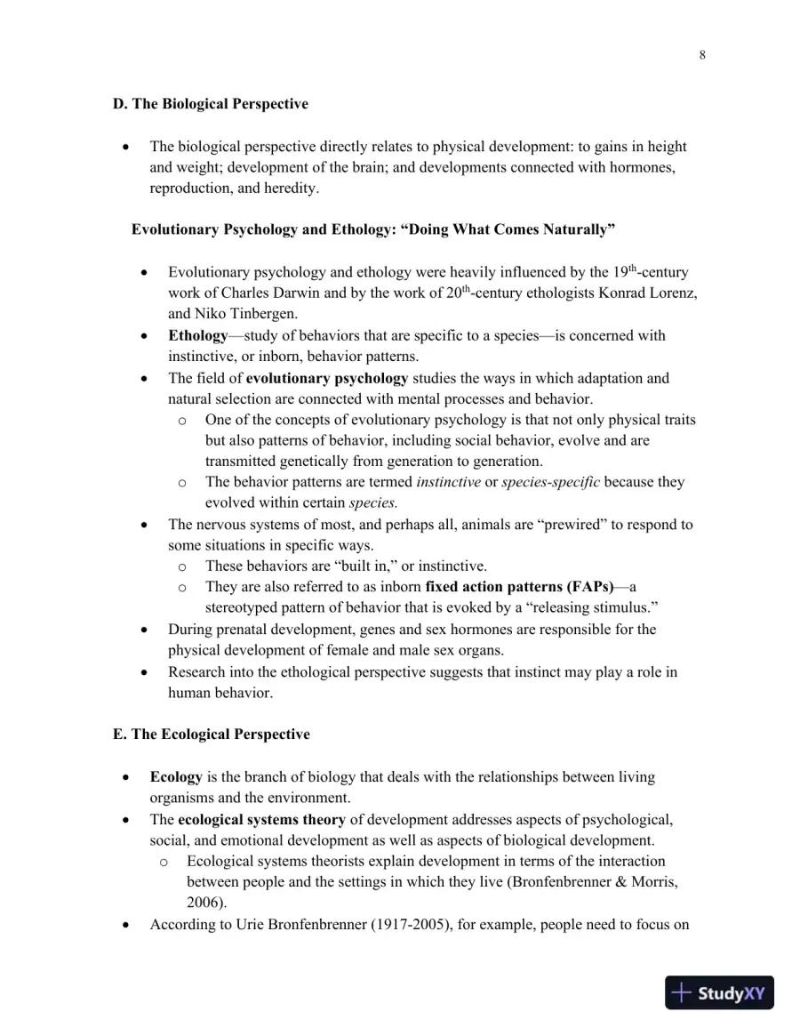 Lecture Notes for HDEV: Human Lifespan Development, 6th Edition, page 9