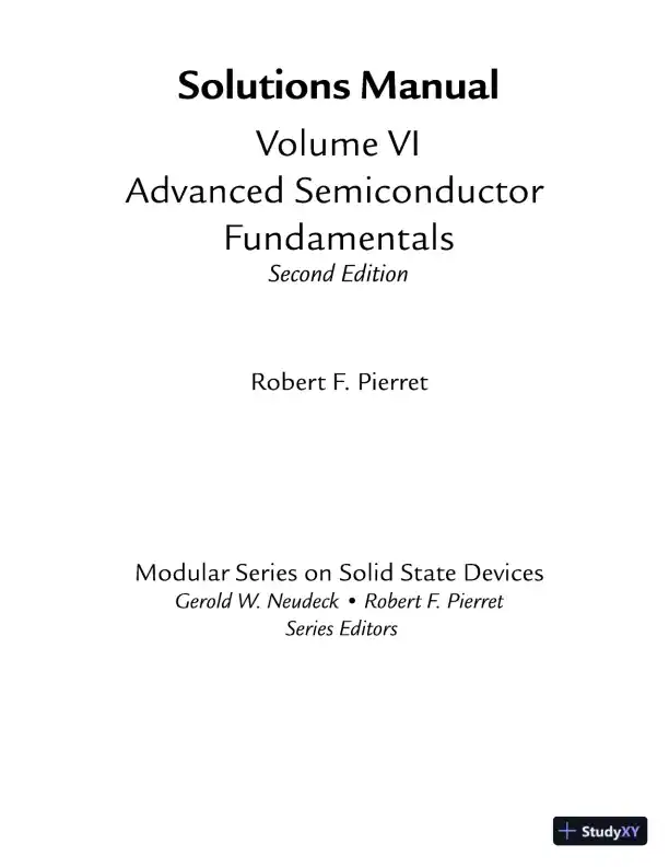 Solution Manual for Advanced Semiconductor Fundamentals, 2nd Edition - Page 1 preview image
