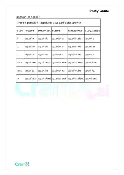 French II – Verb Charts - Page 4 preview image