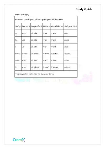 French II – Verb Charts - Page 7 preview image