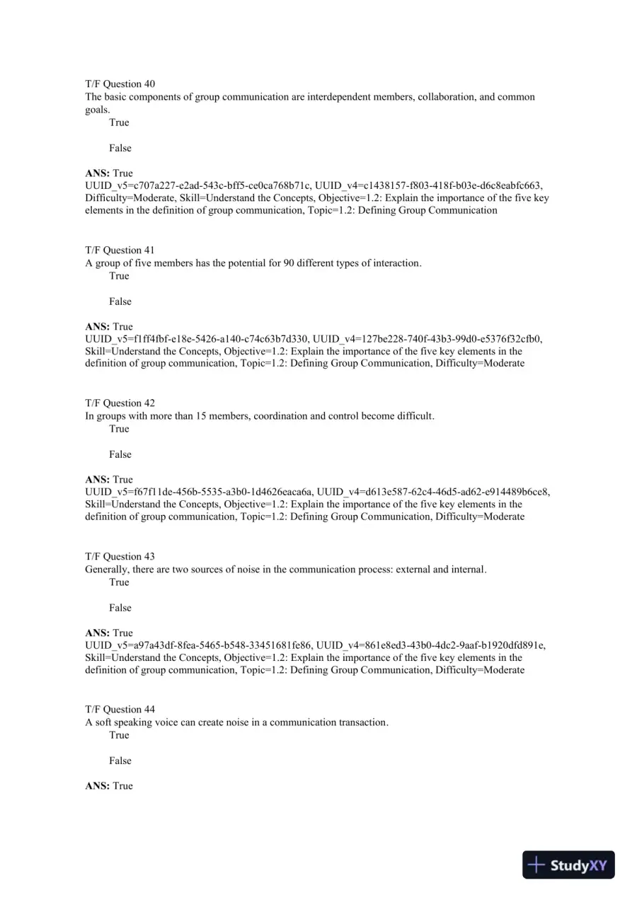 Working in Groups: Communication Principles and Strategies 7th Edition Test Bank, page 12
