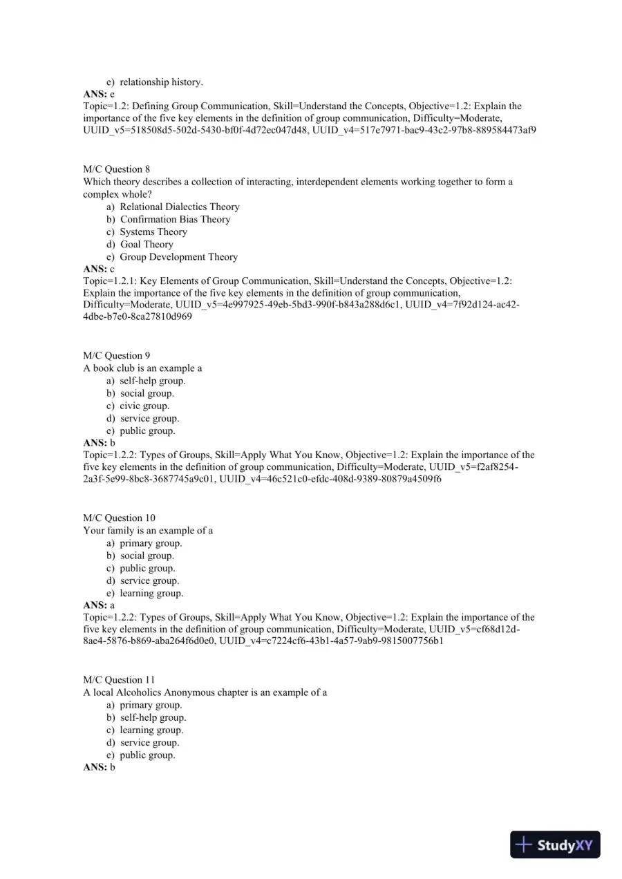 Working in Groups: Communication Principles and Strategies 7th Edition Test Bank, page 4