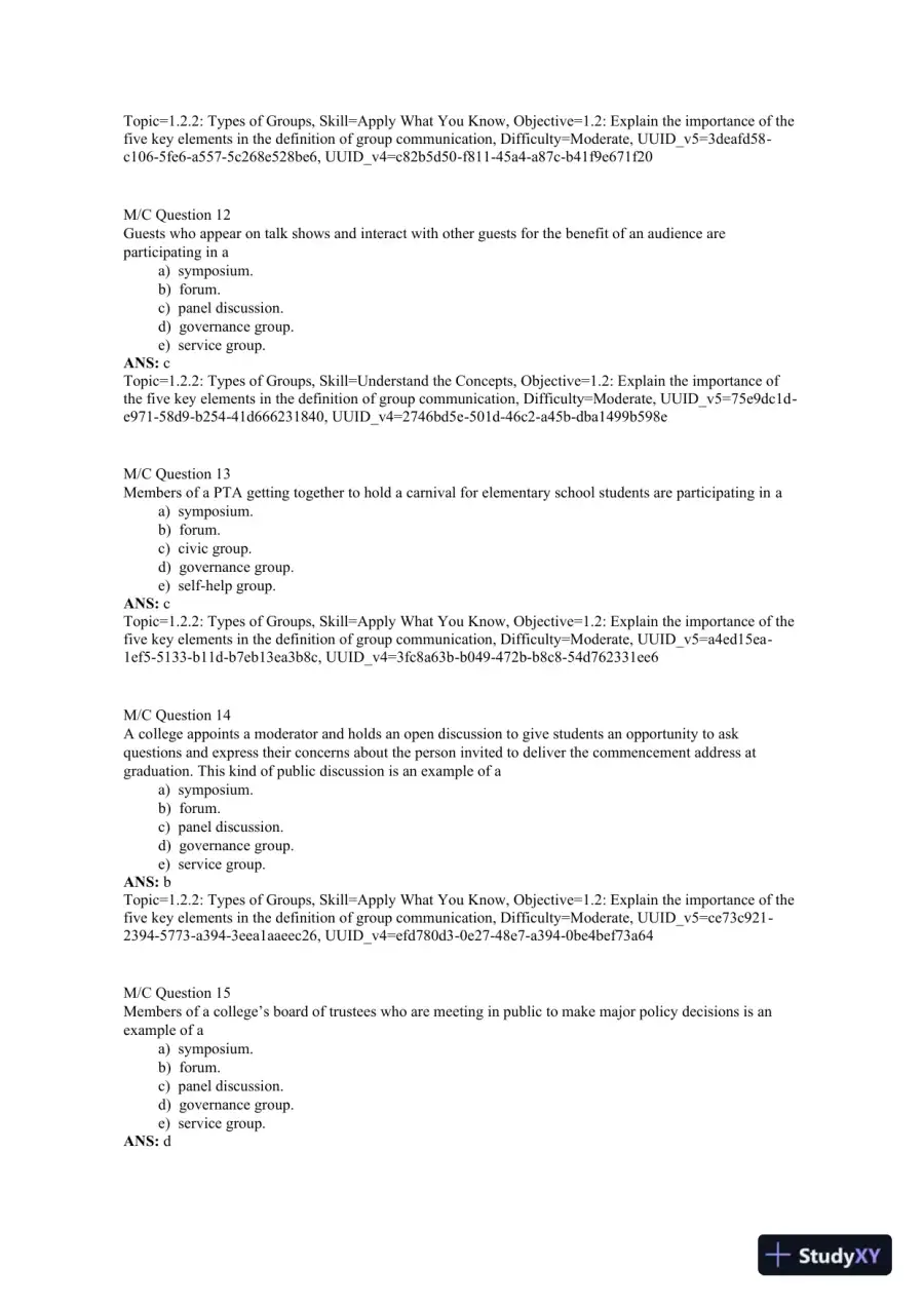 Working in Groups: Communication Principles and Strategies 7th Edition Test Bank, page 5