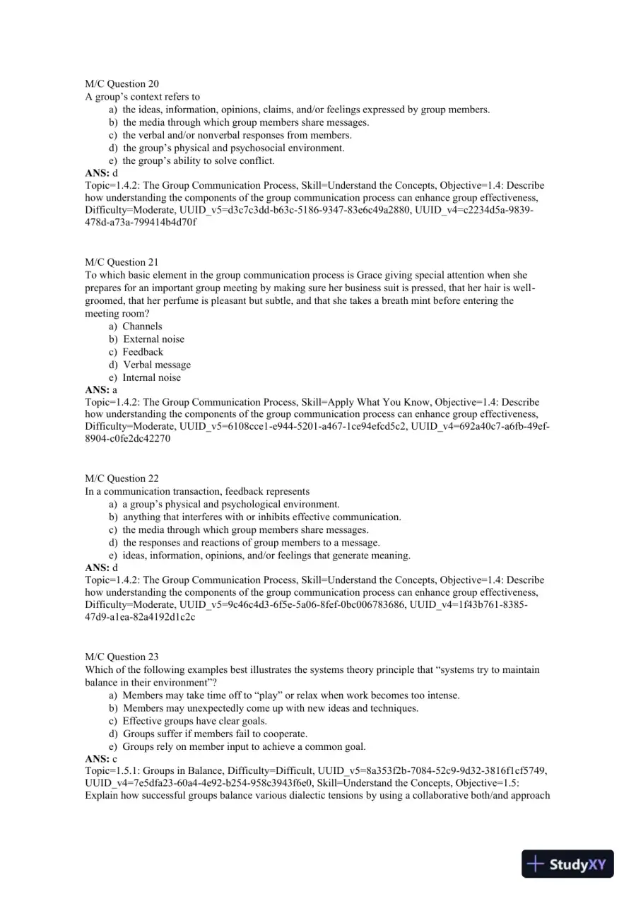 Working in Groups: Communication Principles and Strategies 7th Edition Test Bank, page 7