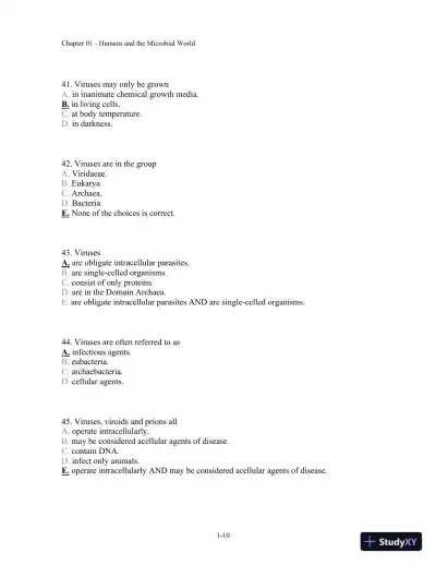 Test Bank For Microbiology: A Human Perspective, 6th Edition - Page 11 preview image