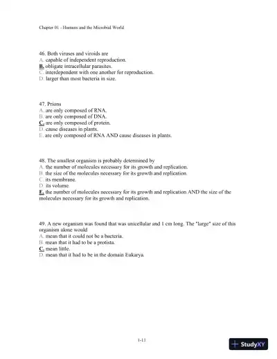 Test Bank For Microbiology: A Human Perspective, 6th Edition - Page 12 preview image