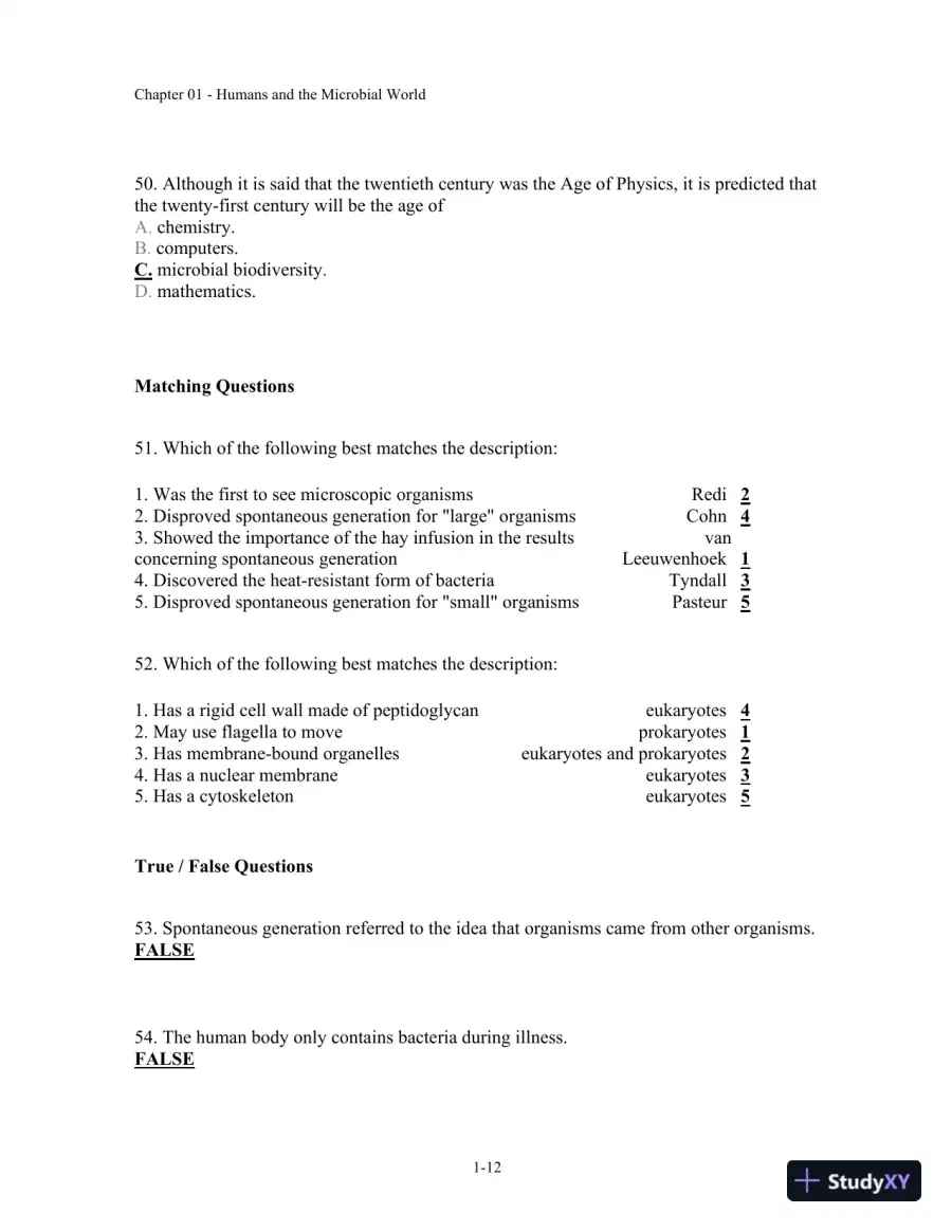Test Bank For Microbiology: A Human Perspective, 6th Edition, page 13