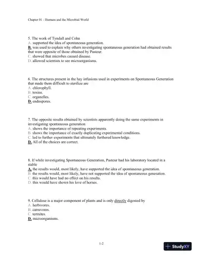 Test Bank For Microbiology: A Human Perspective, 6th Edition - Page 3 preview image