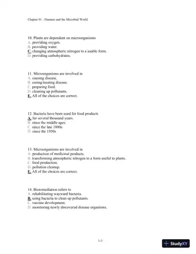Test Bank For Microbiology: A Human Perspective, 6th Edition - Page 4 preview image