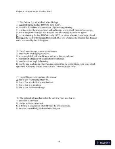 Test Bank For Microbiology: A Human Perspective, 6th Edition - Page 5 preview image