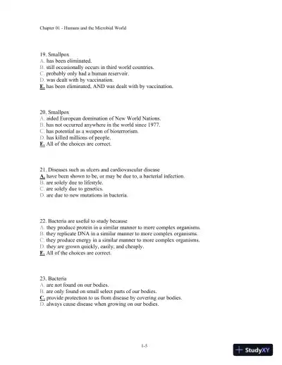 Test Bank For Microbiology: A Human Perspective, 6th Edition - Page 6 preview image