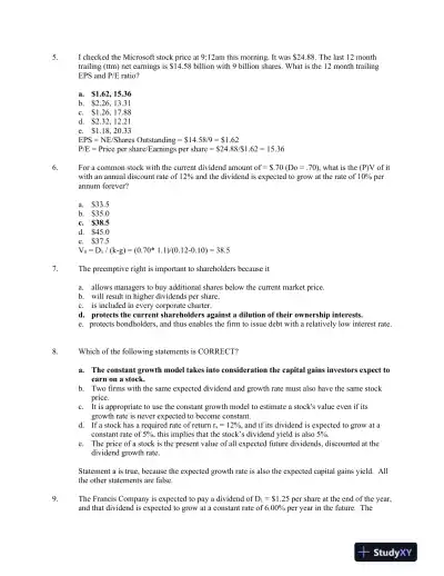 FIN331 Financial Management and Capital Structure: Problem Set - Page 3 preview image