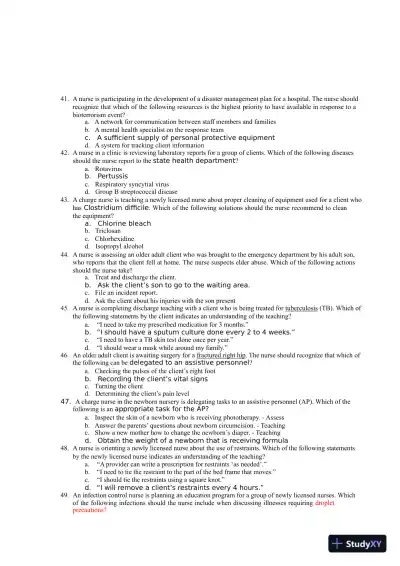 2021 ATI Leadership Proctored Exam with Answers (374 Solved Questions) - Page 11 preview image