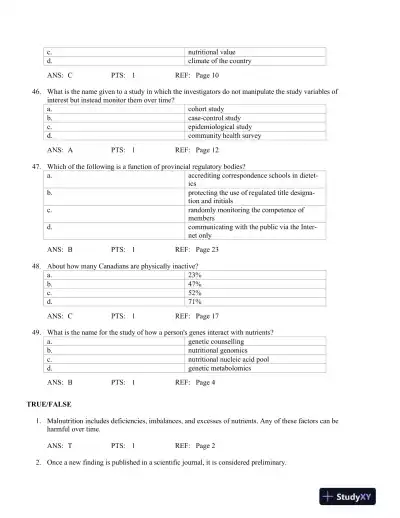 Nutrition Concepts and Controversies 10th Edition Test Bank - Page 12 preview image