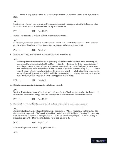 Nutrition Concepts and Controversies 10th Edition Test Bank - Page 15 preview image
