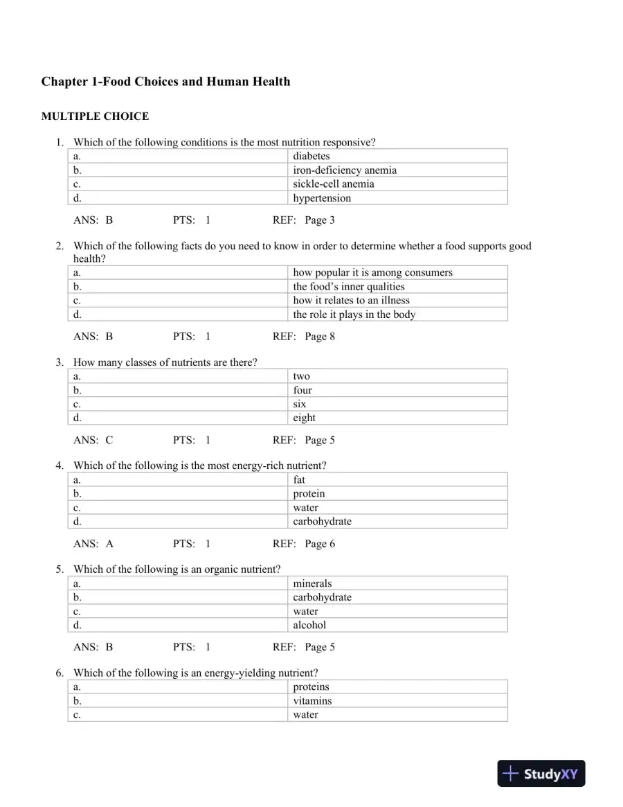 Nutrition Concepts and Controversies 10th Edition Test Bank, page 3