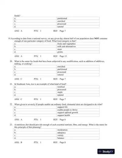 Nutrition Concepts and Controversies 10th Edition Test Bank - Page 6 preview image
