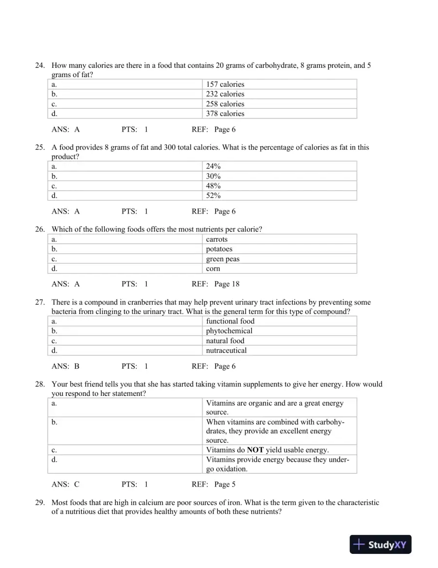 Nutrition Concepts and Controversies 10th Edition Test Bank, page 7