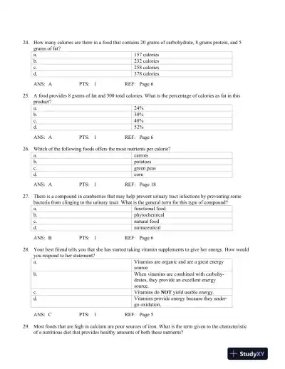 Nutrition Concepts and Controversies 10th Edition Test Bank - Page 7 preview image