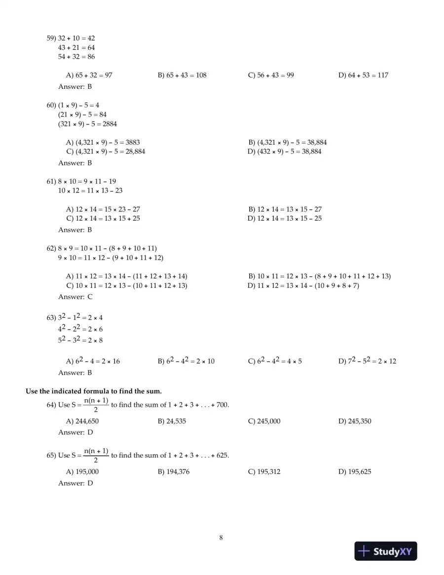 Mathematical Ideas, 13th Edition Test Bank, page 9