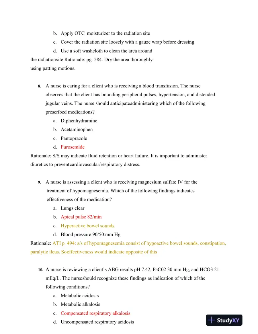 2023 ATI RN Proctored Exam with Answers (71 Solved Questions), page 5