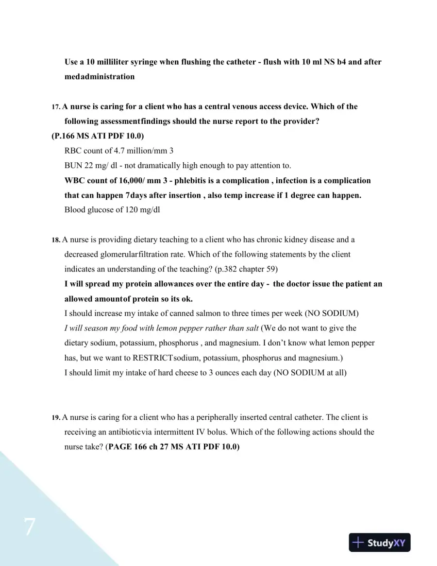 2023 ATI RN Proctored Exam with Answers (71 Solved Questions), page 8