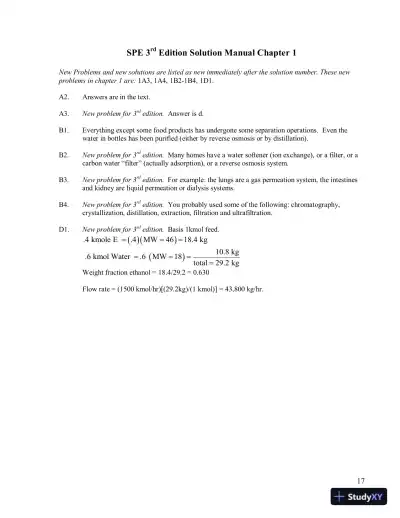 Solution Manual For Separation Process Engineering: Includes Mass Transfer Analysis, 3rd Edition - Page 1 preview image