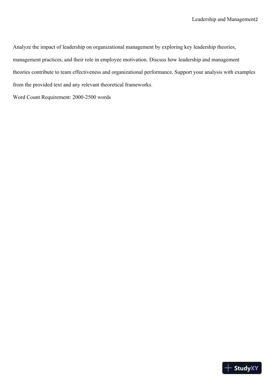 Leadership and the Roles It Play Upon Management, page 3