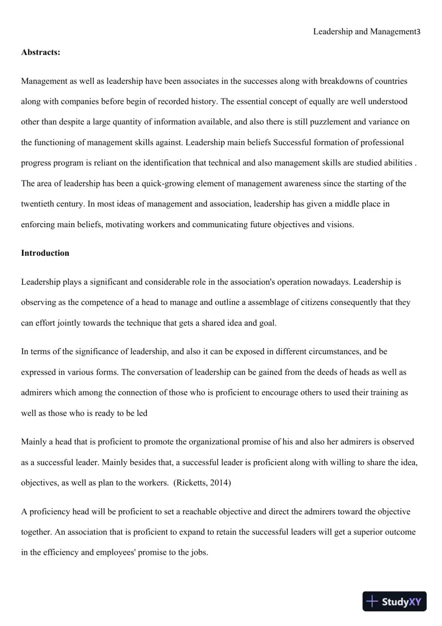 Leadership and the Roles It Play Upon Management, page 4